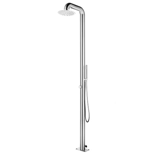 vidaXL Gartendusche Chrom-Zinkknopf Handbrause Pooldusche Campingdusche Außendusche Camping Pool Außen Dusche...