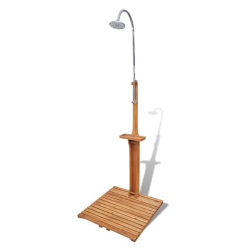 vidaXL Gartendusche Holz Drehbare Duschkopf Pooldusche Außendusche für Camping