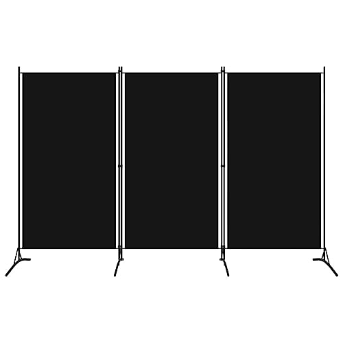 vidaXL Raumteiler Klappbar Freistehend Trennwand Paravent Umkleide Sichtschutz Spanische Wand Raumtrenner 3-TLG. Schwarz...