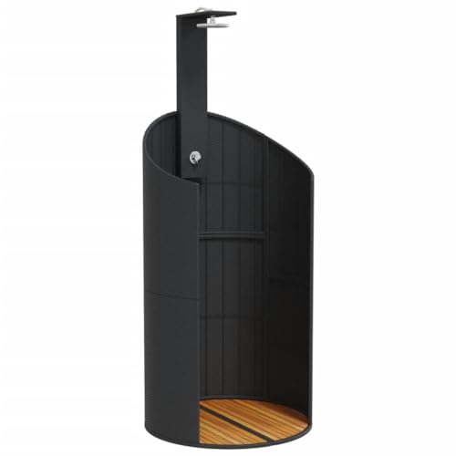 vidaXL Gartendusche, Outdoor Dusche mit Lattenboden Stahlrahmen, Terrassendusche für Pool Schwimmbad, Gartenmöbel...