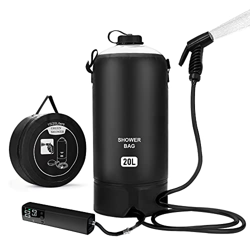 Tadomoe Campingdusche, 20 Liter Solardusche mit tragbarer Duschpumpe, tragbare Dusche Camping-Tasche mit praktischer...