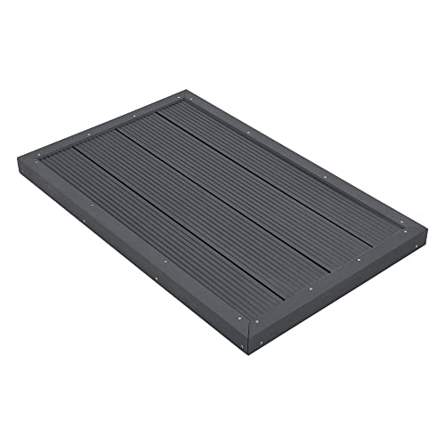 [en.casa] WPC Bodenplatte Nürtingen für Solardusche 101 x 63 x 6 cm Bodenelement für Gartendusche rutschfest...