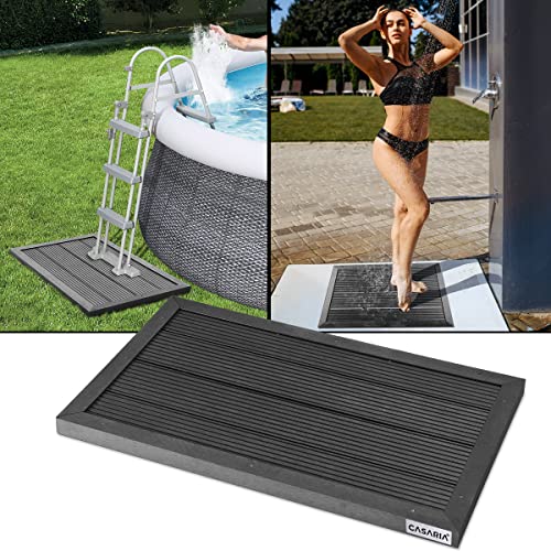 Casaria WPC Bodenelement Solardusche Anti Rutsch 101x63x5,5cm bis 300kg UV-Beständig Anthrazit Bodenplatte Poolleiter