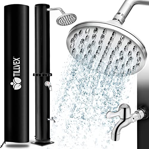 tillvex Solardusche 20 Liter | Solar Garten-dusche warmes Wasser | Pooldusche Camping | ohne Stromanschluss | mit...