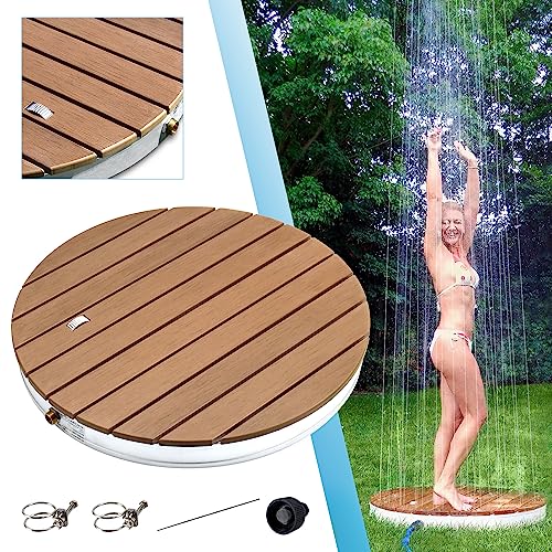 @tec Gartendusche Aussendusche aus WPC, im Holz Look, Mobile Bodendusche Campingdusche, Sauna- & Pool-Dusche mit...